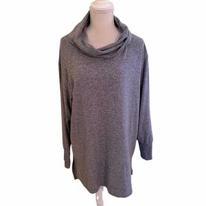 Anthropologie Maeve Heather Gray Cowl Neck Tunic Sweater XL